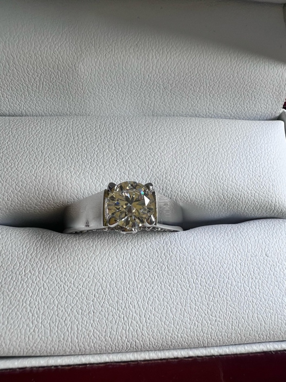 Classic White rhodium plated Solitaire Ring White Cubic Zirconia